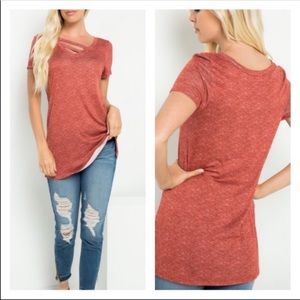 2 Pack Brick Colored Short Sleeve Top